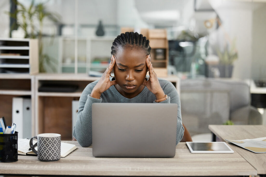 Stress Awareness Stressed Woman Working